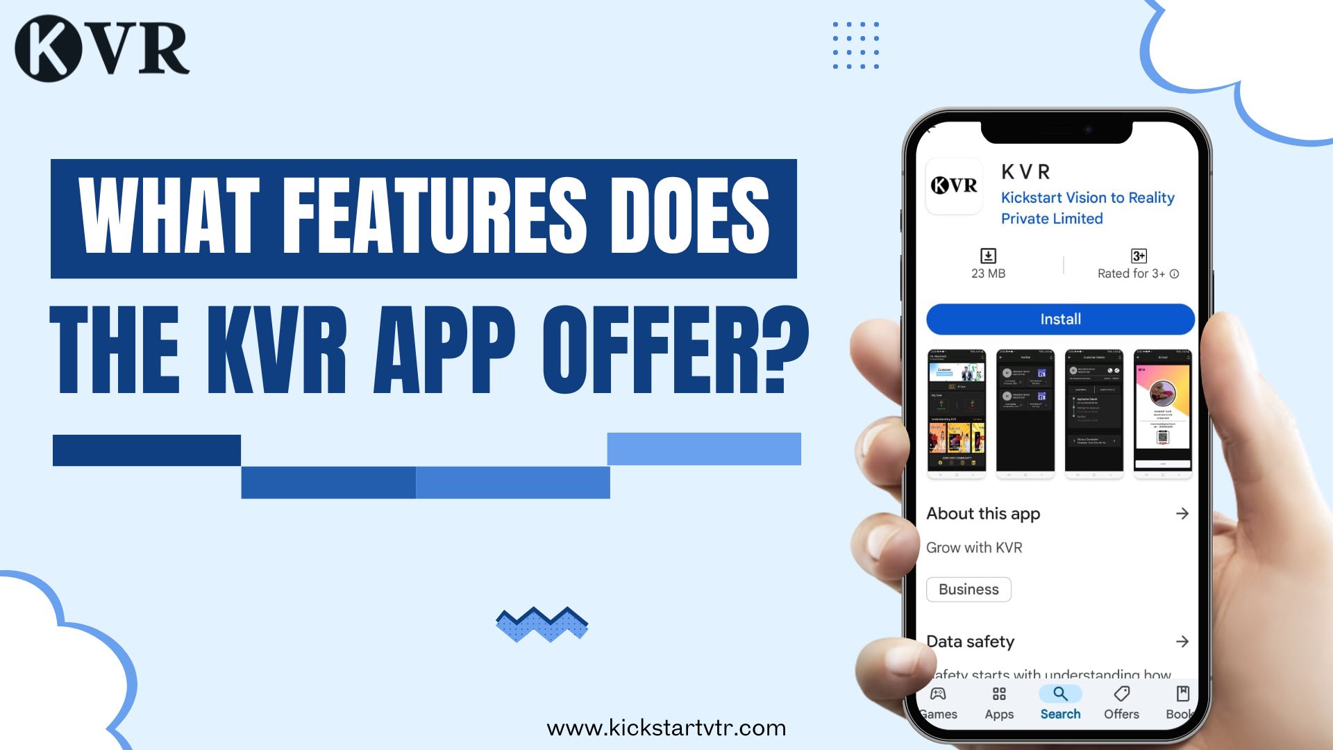 What features does the KVR app offer?